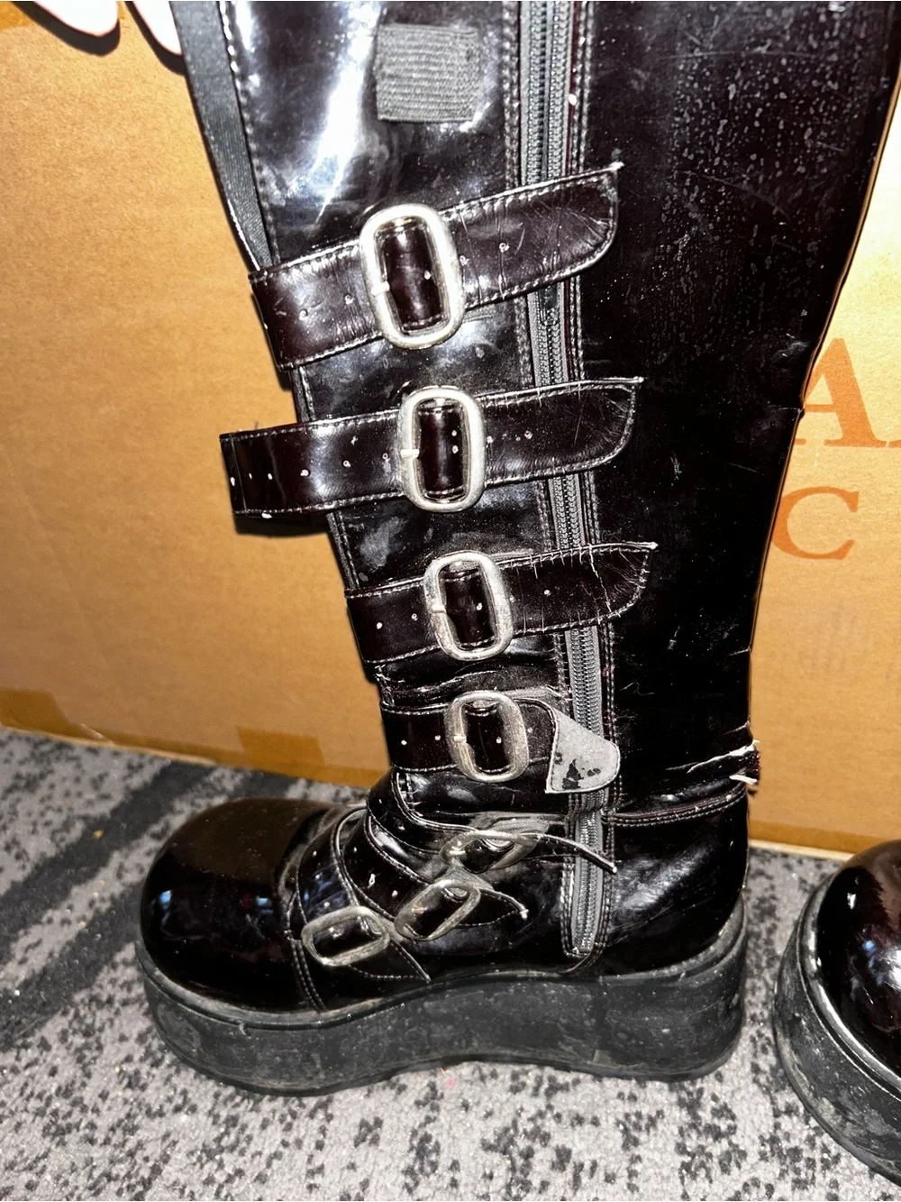 Vintage Demonia Concord 108 platform Black cherry boots club kid scenester
